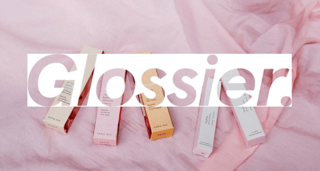 Glossier brand advertisement building brand awareness
