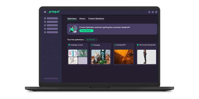 market research platform carrying out a creative test