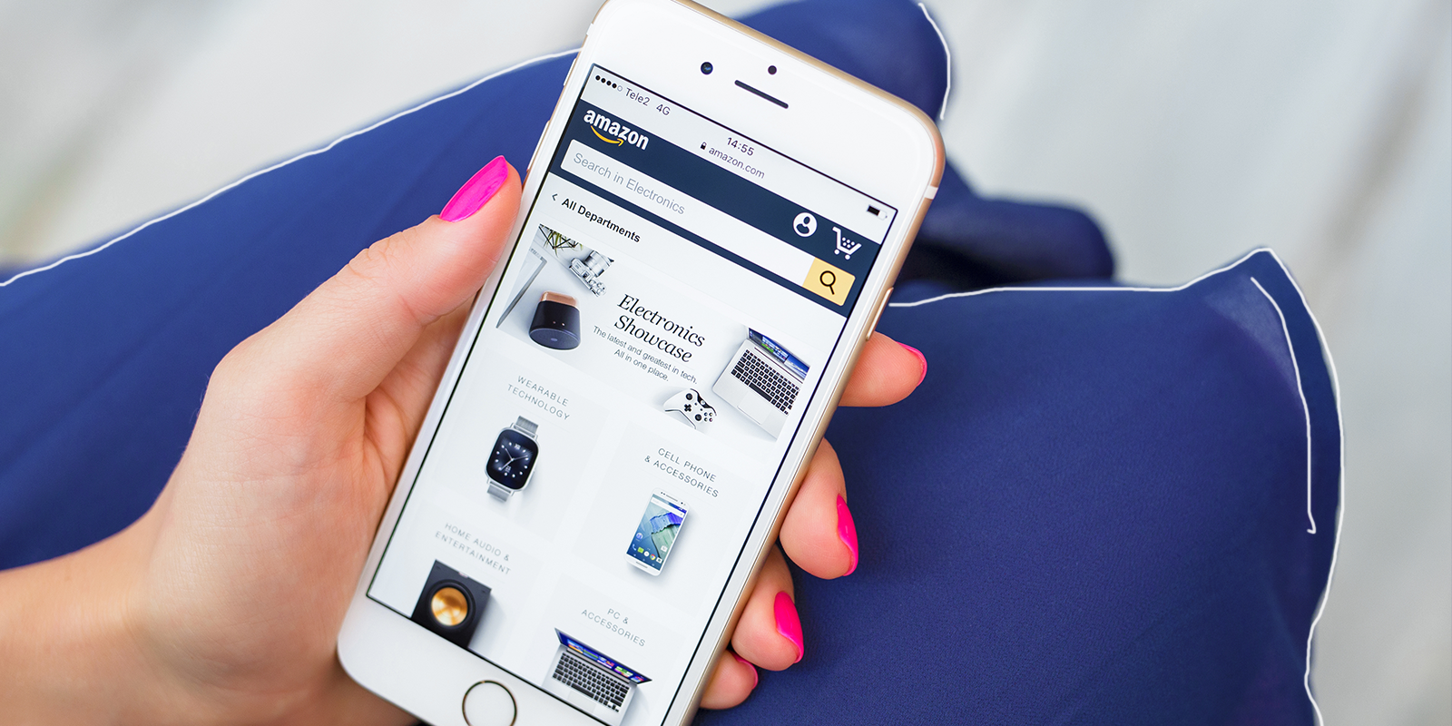 someone using amazon to find important brands
